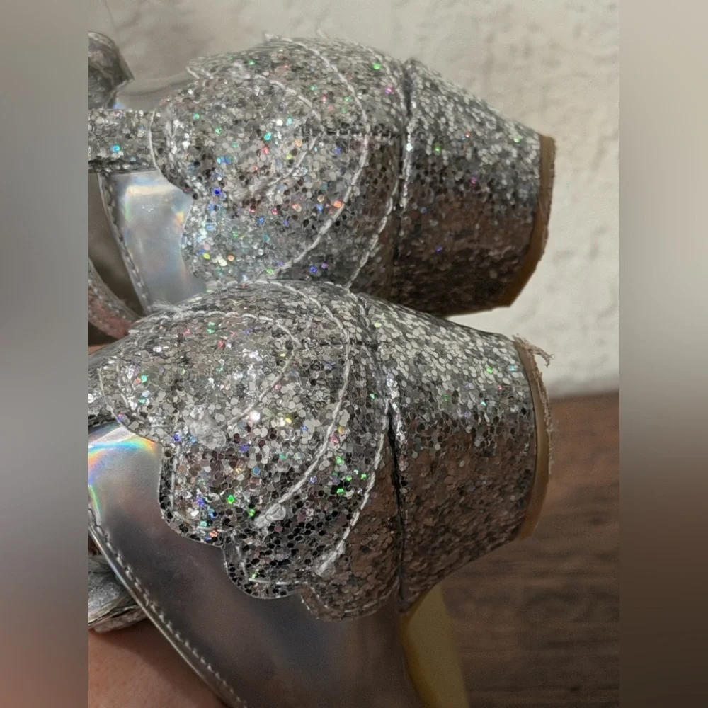 Disney Little Mermaid sz 12 Toddler Princess Ballet heeled Shoes silver girl